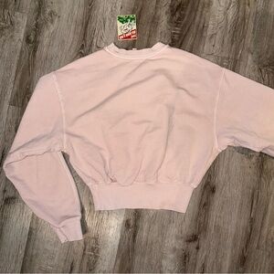 The Blank Lab Cropped Sweatshirt Light Pink size Small